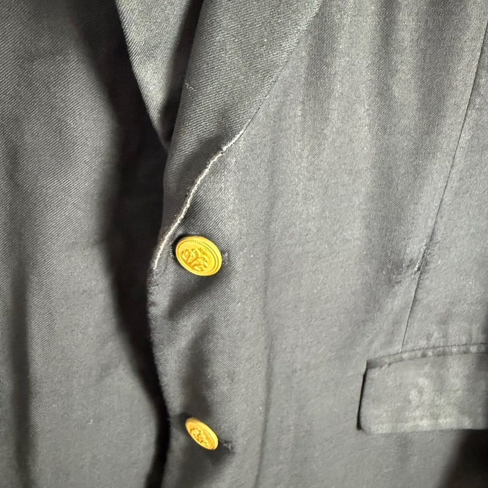 Brooks Brothers Solid Black 2 Gold Button Blazer … - image 4